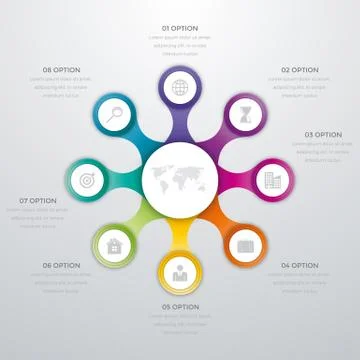 Vector illustration infographics eight options Stock Illustration