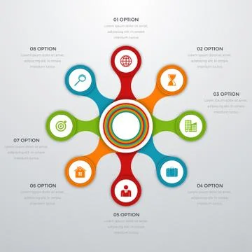 Vector illustration infographics eight options Stock Illustration