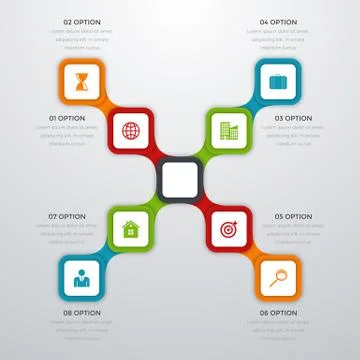 Vector illustration infographics eight options Stock Illustration