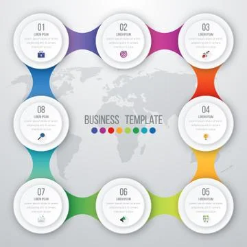 Vector illustration infographics eight options Stock Illustration