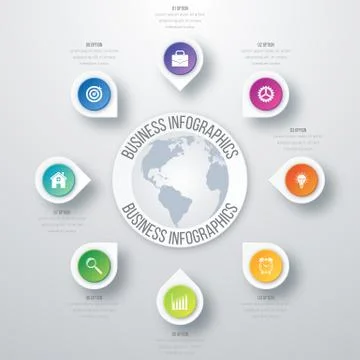 Vector illustration infographics eight options Illustrazione stock