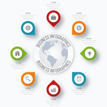 Vector illustration infographics eight options Stock Illustration
