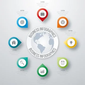 Vector illustration infographics eight options Stock Illustration