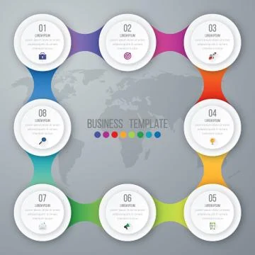 Vector illustration infographics eight options Stock Illustration