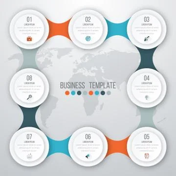 Vector illustration infographics eight options Stock Illustration