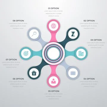 Vector illustration infographics eight options Stock Illustration