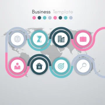 Vector illustration infographics eight options Stock Illustration
