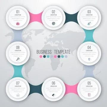 Vector illustration infographics eight options Stock Illustration