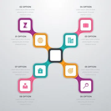 Vector illustration infographics eight options Stock Illustration