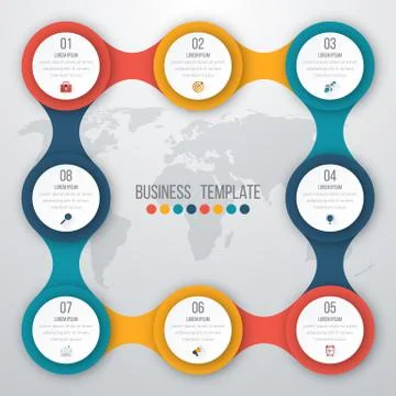 Vector illustration infographics eight options Stock Illustration