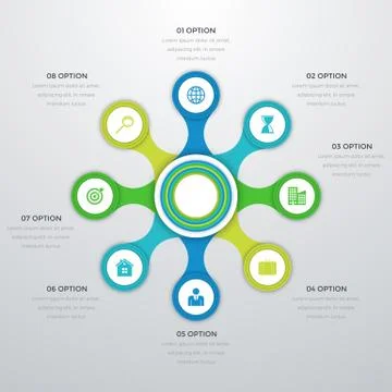 Vector illustration infographics eight options Stock Illustration