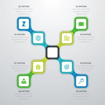 Vector illustration infographics eight options 스톡 일러스트