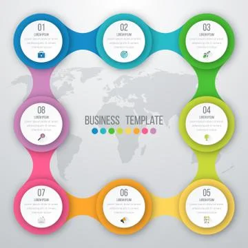 Vector illustration infographics eight options Stock Illustration