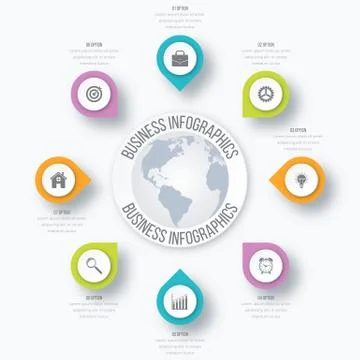 Vector illustration infographics eight options Stock-Illustration