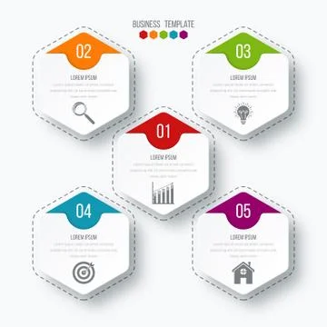 Vector illustration infographics five options. イラスト素材