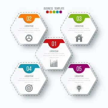 Vector illustration infographics five options. イラスト素材