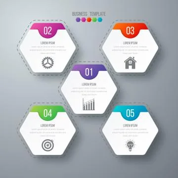 Vector illustration infographics five options. Stock Illustration