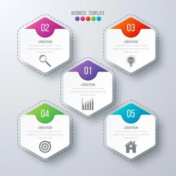 Vector illustration infographics five options. Stock Illustration