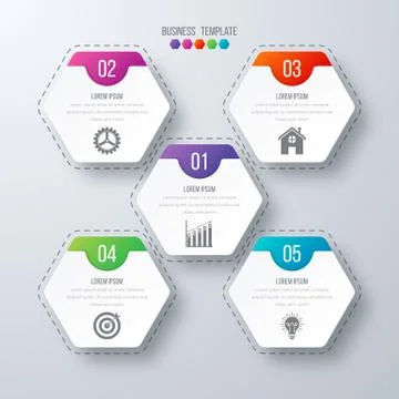 Vector illustration infographics five options. イラスト素材