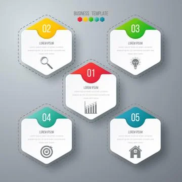 Vector illustration infographics five options. 스톡 일러스트