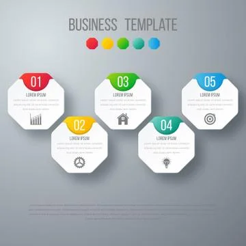 Vector illustration infographics five options. Stock Illustration