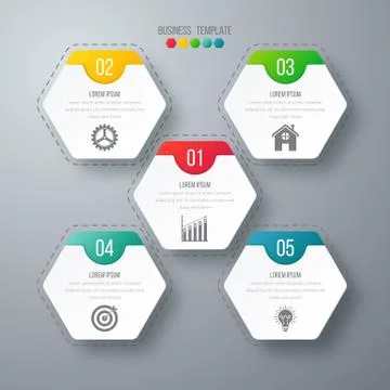 Vector illustration infographics five options. Stock Illustration