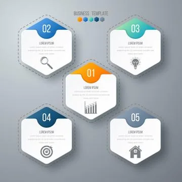 Vector illustration infographics five options. Stock Illustration