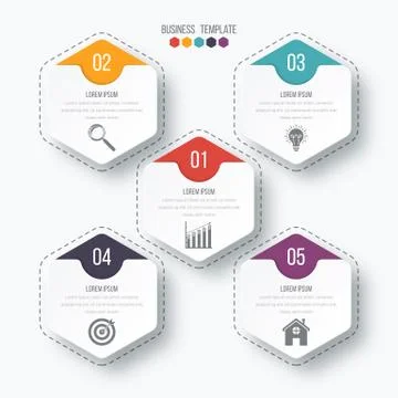 Vector illustration infographics five options. Stock Illustration