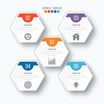 Vector illustration infographics five options. Stock Illustration