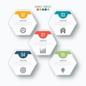 Vector illustration infographics five options. Stock Illustration