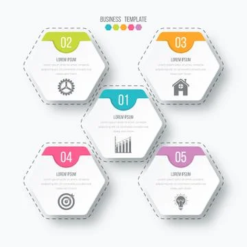 Vector illustration infographics five options. 스톡 일러스트