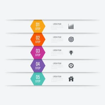 Vector illustration infographics five options Illustrazione stock