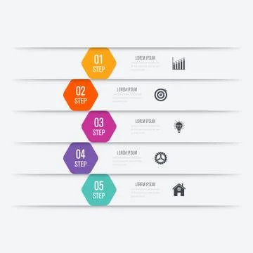 Vector illustration infographics five options Illustrazione stock