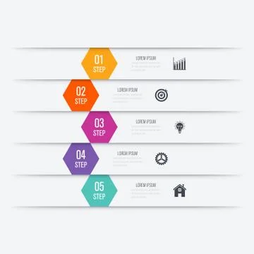 Vector illustration infographics five options Stock Illustration