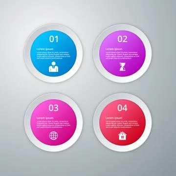 Vector illustration infographics four circles Ilustración de archivo