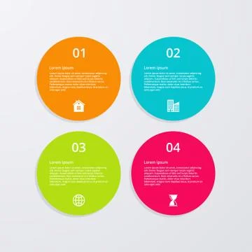 Vector illustration infographics four options. Illustrazione stock
