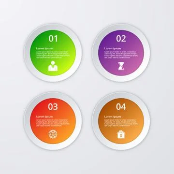 Vector illustration infographics four options. Illustrazione stock