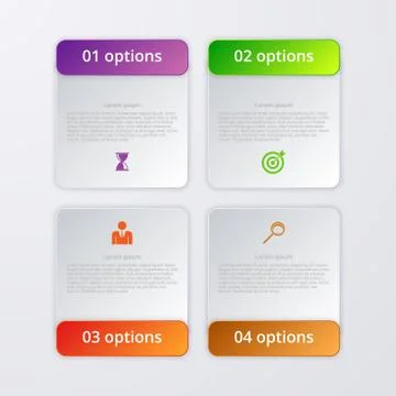 Vector illustration infographics four options. Illustrazione stock