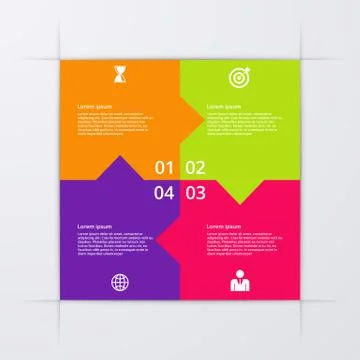 Vector illustration infographics four options. Illustrazione stock