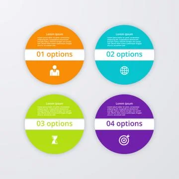 Vector illustration infographics four options. Stock Illustration