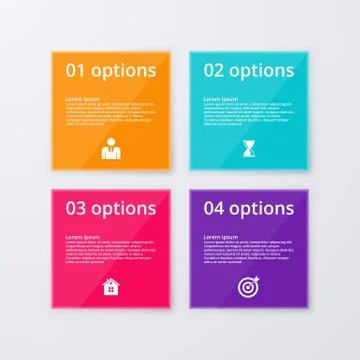 Vector illustration of infographics four options 스톡 일러스트