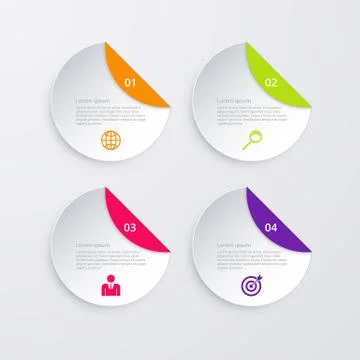 Vector illustration of infographics four options Stock Illustration
