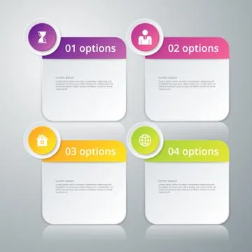 Vector illustration infographics four options 스톡 일러스트