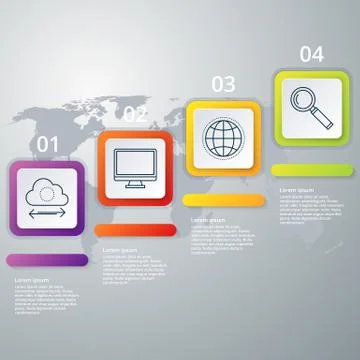 Vector illustration infographics four options 스톡 일러스트