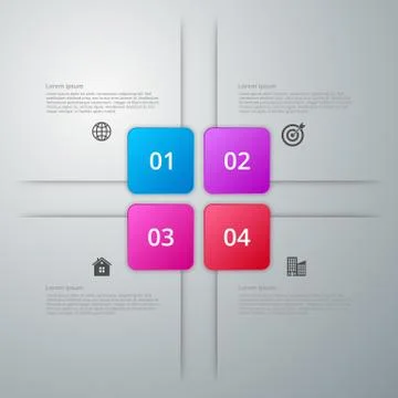 Vector illustration infographics four options Illustrazione stock