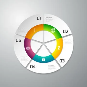 Vector illustration infographics paper circle Ilustración de archivo