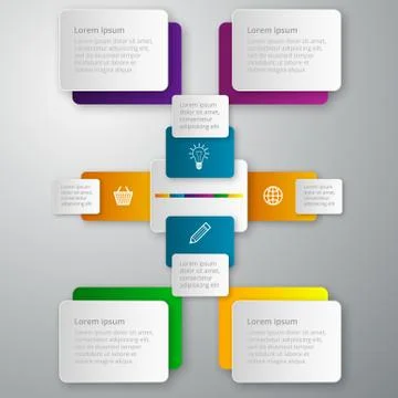 Vector illustration infographics paper rectangles 库存插图