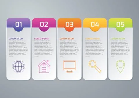 Vector illustration infographics of the rectangles 库存插图