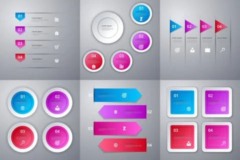 Vector illustration infographics set Stock Illustration