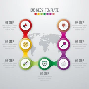 Vector illustration infographics seven options Stock Illustration